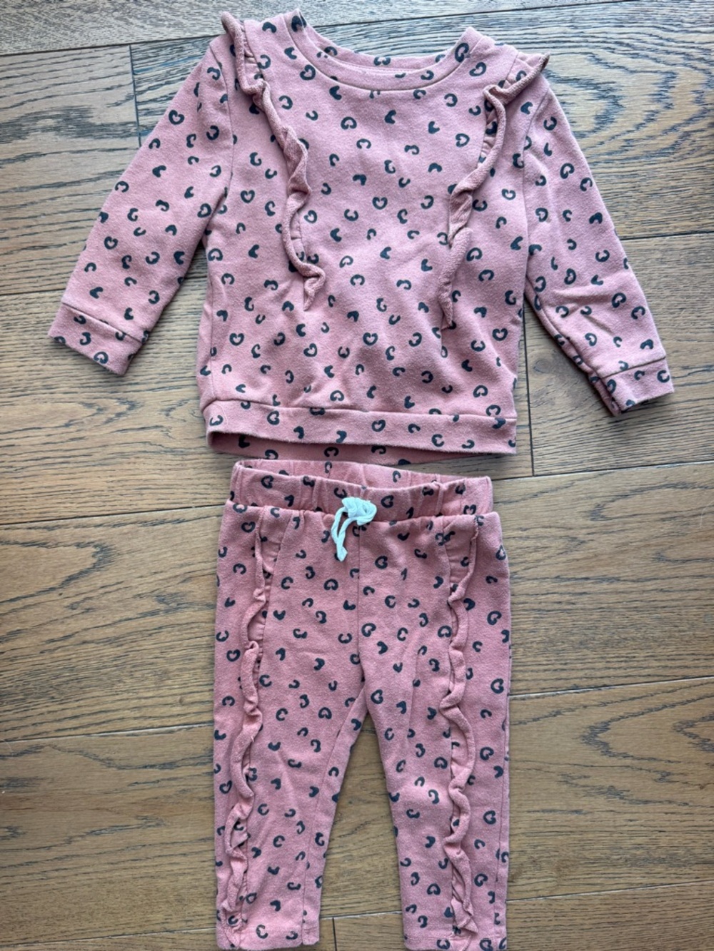 Greyson - Toddler - Pink Ruffle Leopard-Print Set